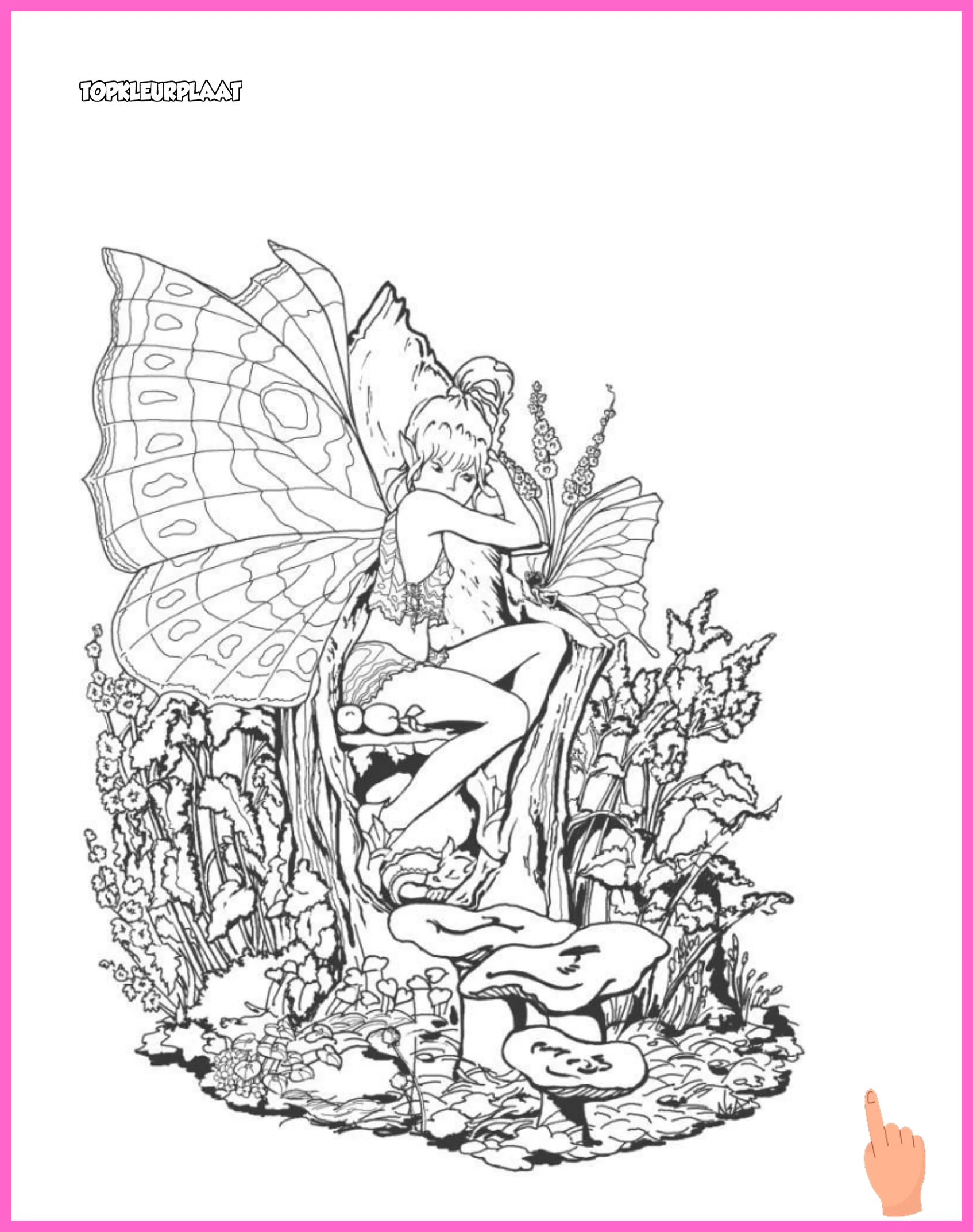 elfjes kleurplaat downloaden en printen