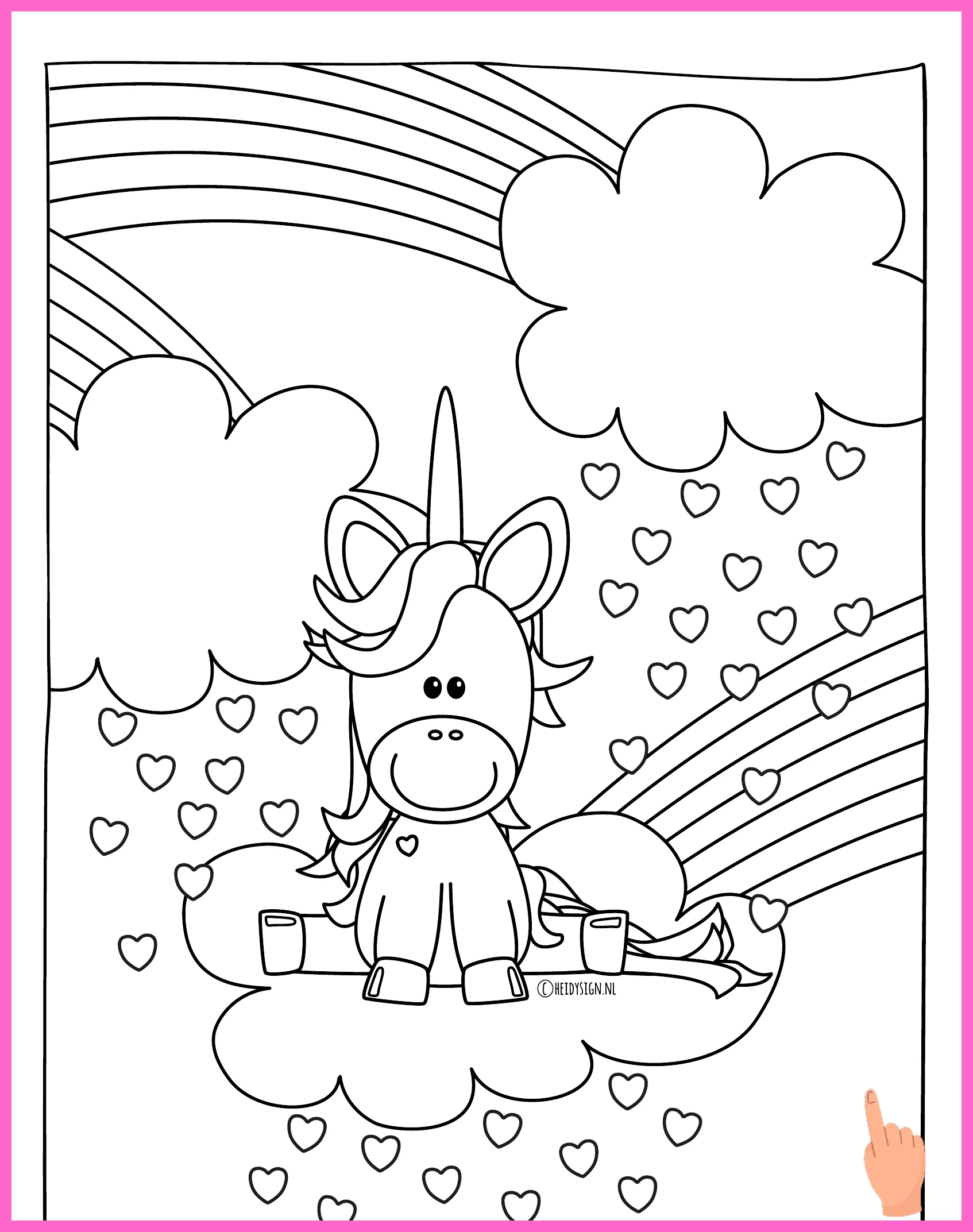 hartjes kleurplaat downloaden en printen