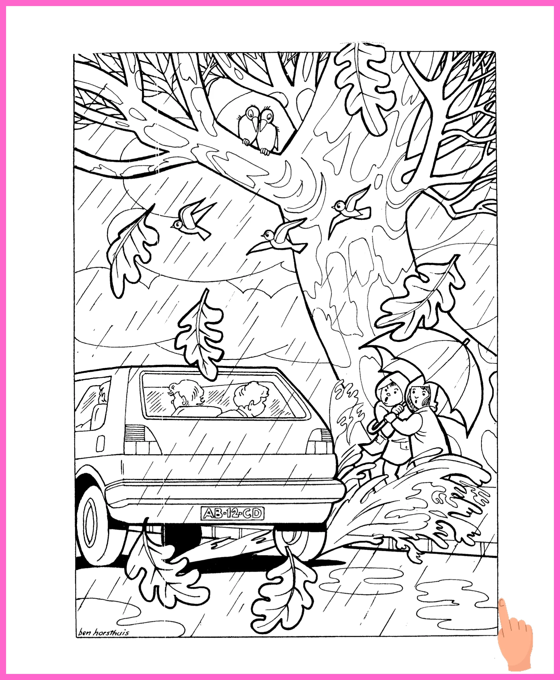 herfst kleurplaat downloaden en printen