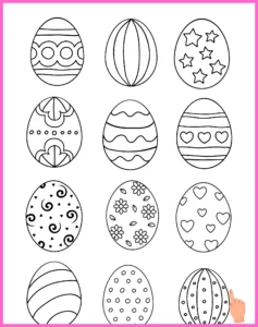 paaseieren kleurplaat downloaden en printen