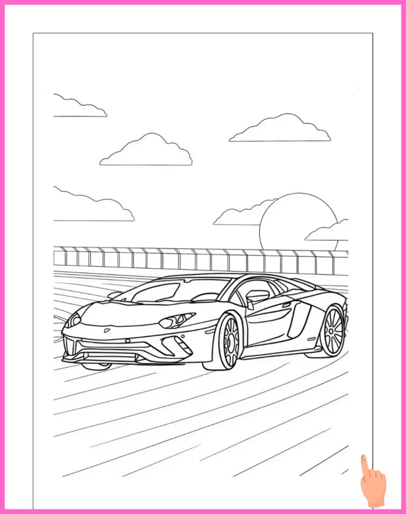 raceauto kleurplaat downloaden en printen