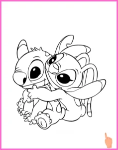 stitch en angel kleurplaat downloaden en printen