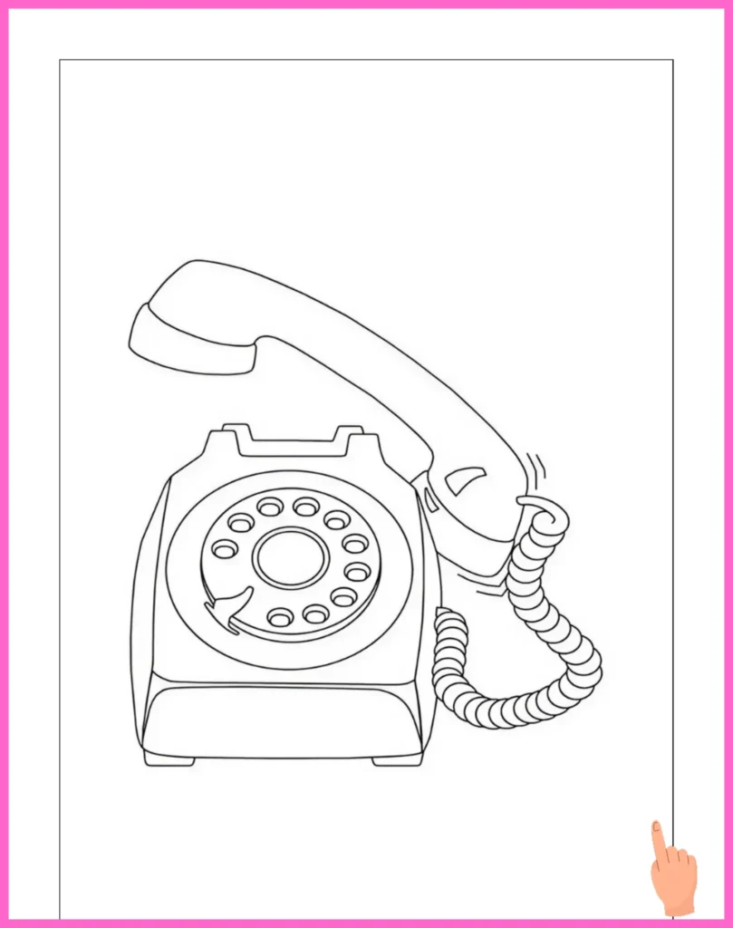 telefoon kleurplaat downloaden en printen