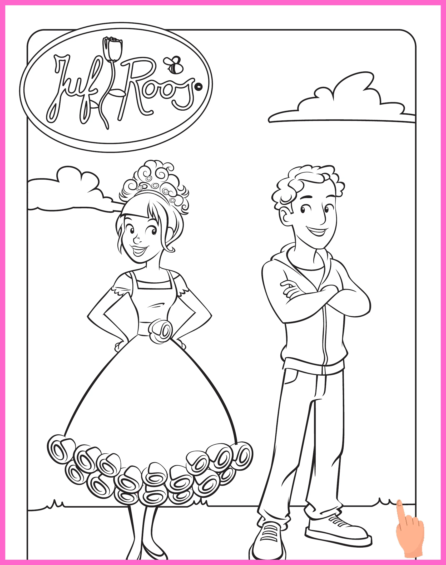 van een roos kleurplaat downloaden en printen