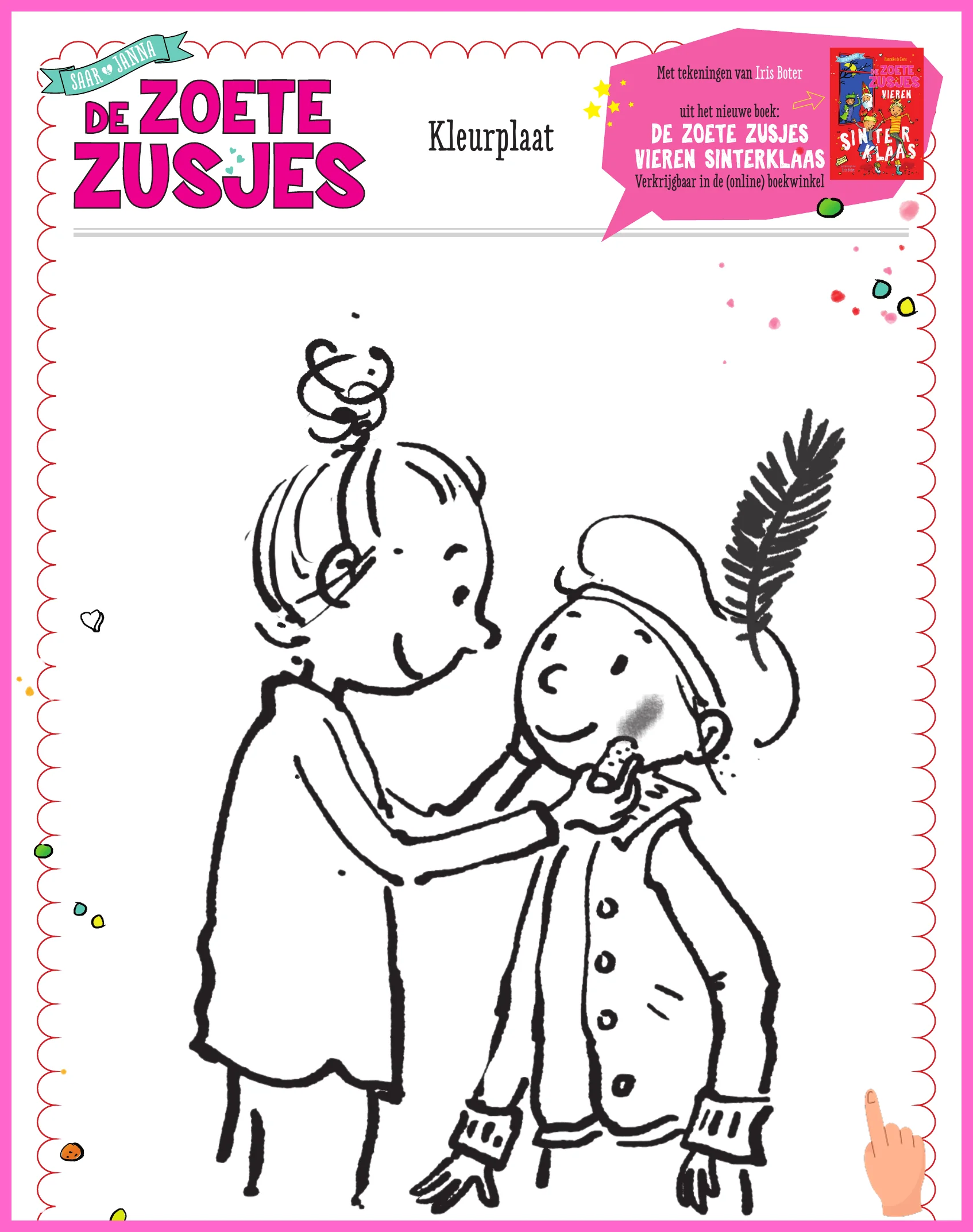 zoete zusjes kleurplaat downloaden en printen